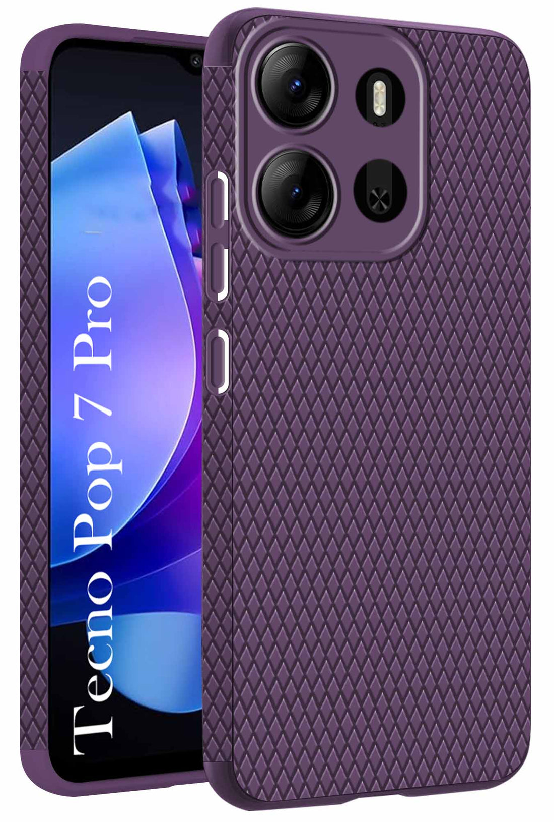 For Tecno Pop 7 Pro Back Cover Case (Liquid Silicone | Side Grip | Camera Protection)