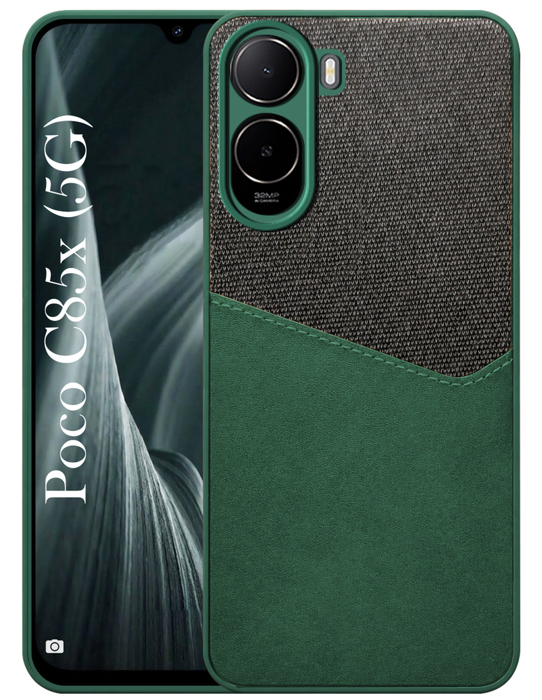 For Poco C85x 5G Back Cover Case (Dual Colour Stitch | Professional Minimalist Feel | Soft and Flexible)