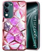 ForVivo iQOO Z10 Lite Back Cover Case Compatible With ( Dual Design Glitter Sparkle and Detachable Diamond Print Case | Soft and Flexible)
