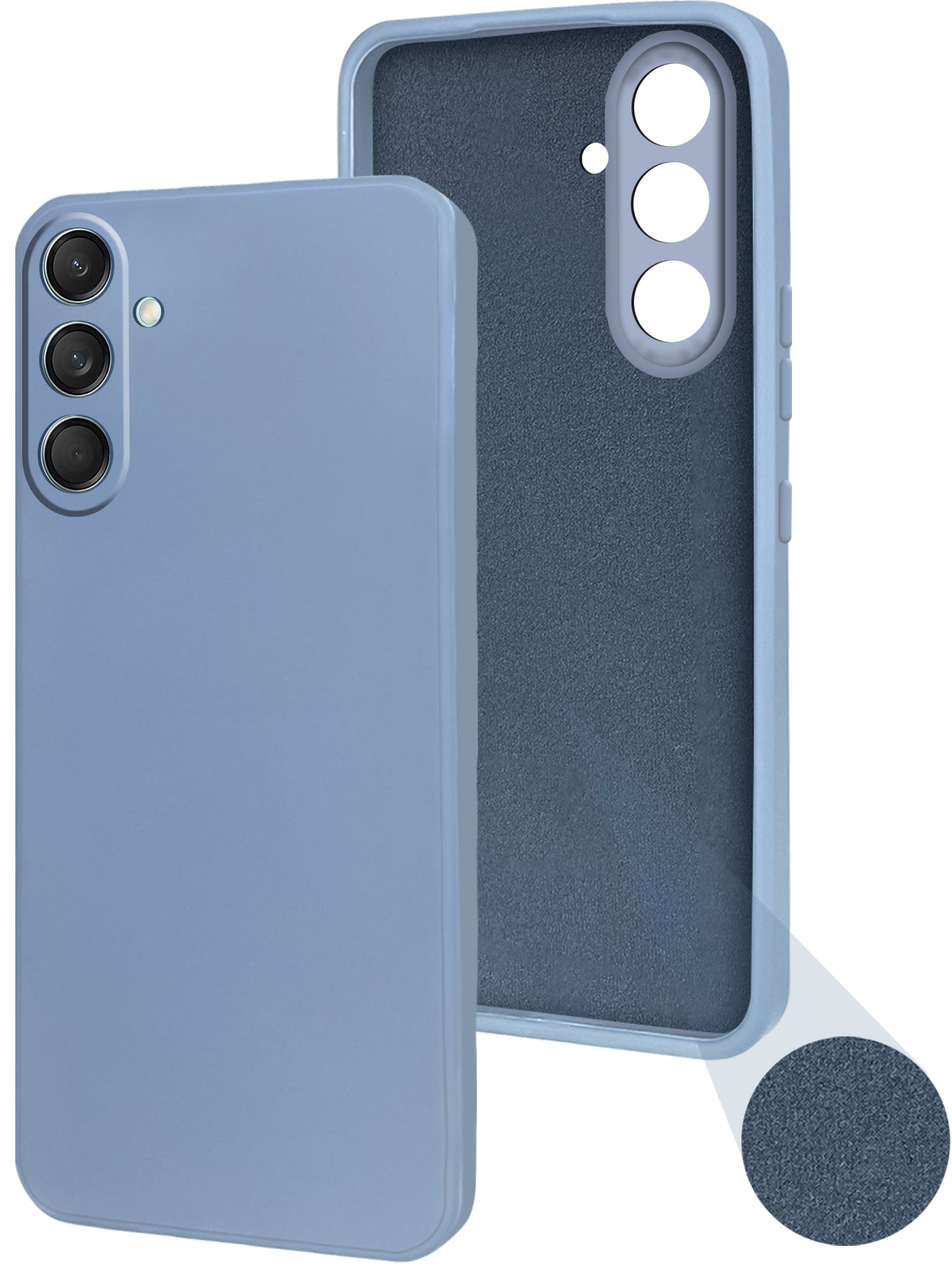 For Samsung Galaxy F55 5G | M55 5G | M55s Back Cover Case (Matte Finish Silicone with Inside Fiber Cloth)