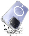 For Poco C85 5G Back Cover Shockproof Crystal-Clear (Magsafe Wireless Support | Drop & Camera Protection | Hard Polycarbonate)