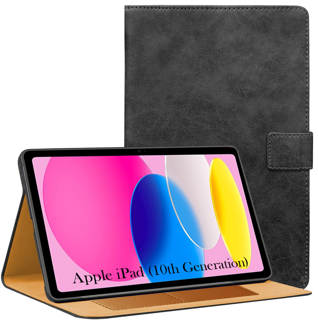 For Apple iPad  Flip Cover Folio Cover (10th Generation) 10.9 Inch A3162/A2757/A2777/A2696/iPad13/18/iPad13/19 (PU Leather | Multi-Angle Smart Stand | Card Storage Slots | Silicone Back Pouch)