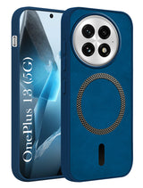 For OnePlus 13 Back Cover Case Leather Finish (MagSafe Compatible Wireless Charging | Soft Touch | Camera Bump Protection)