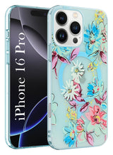 For Apple iPhone 16 Pro Back Cover Case (Cute Floral Design | Flower Print for Girls | MagSafe Compatible Wireless Charging)