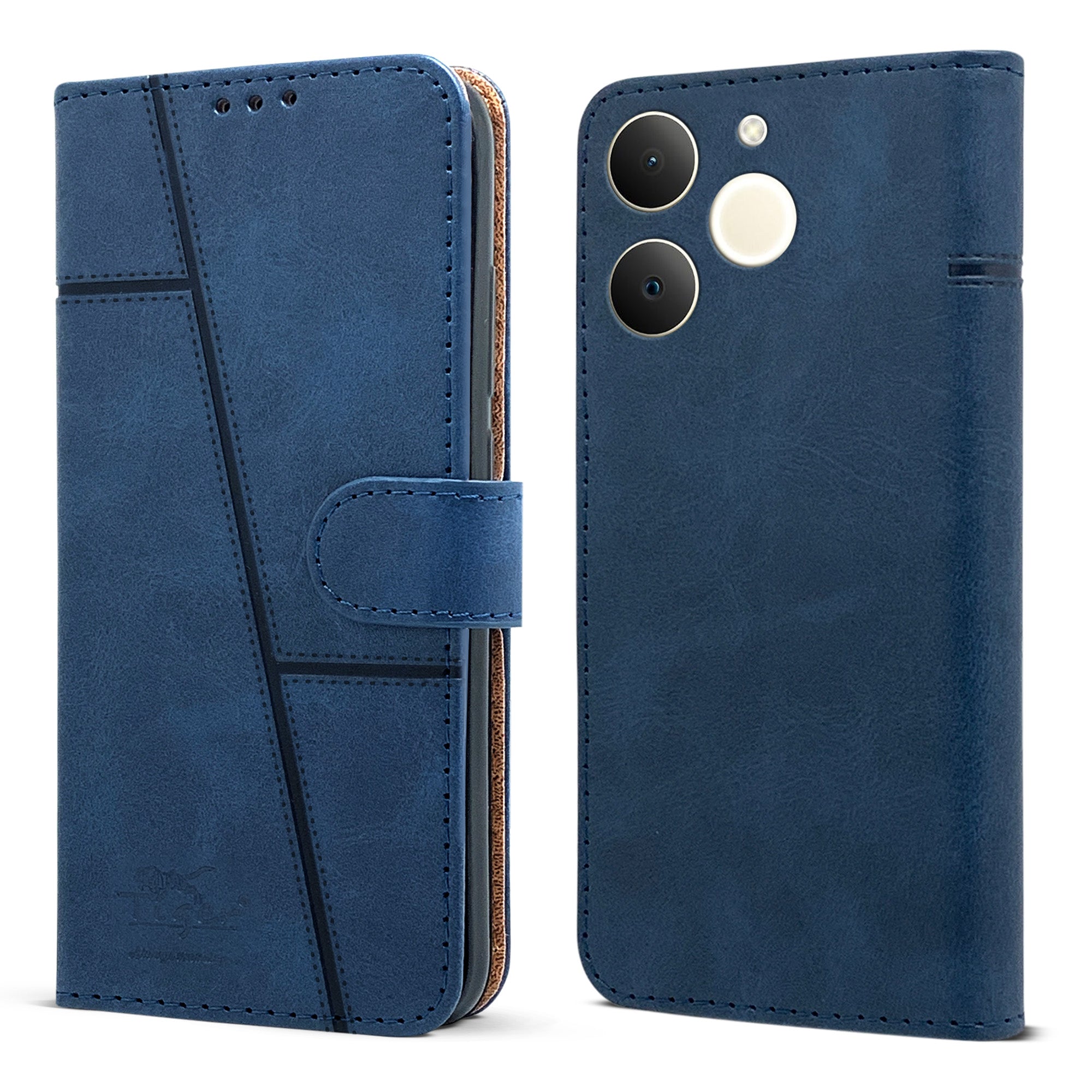 For Realme P4 Lite | Realme Narzo 80 Lite (4G) Flip Cover Case ( Stitched Leather with Magnetic Closure)
