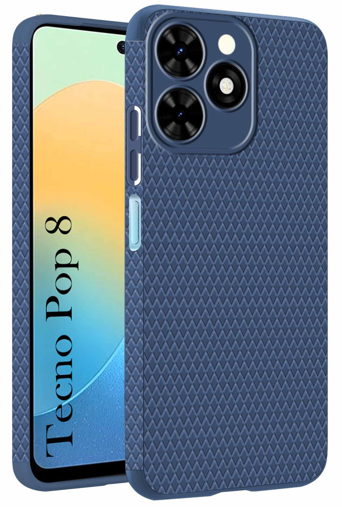 For Tecno Pop 8 Back Cover Case (Liquid Silicone | Side Grip | Camera Protection)