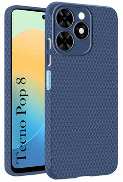 For Tecno Pop 8 Back Cover Case (Liquid Silicone | Side Grip | Camera Protection)