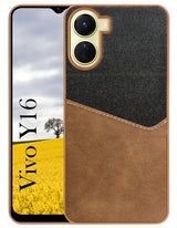 For Vivo Y16 Back Cover Case (Dual PU Leather Stitch | Professional Minimalist | Soft and Flexible)