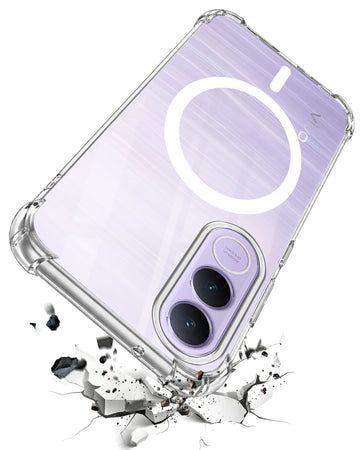 For Vivo V70 FE 5G Back Cover Shockproof Crystal-Clear (Magsafe Wireless Support | Drop & Camera Protection | Hard Polycarbonate)