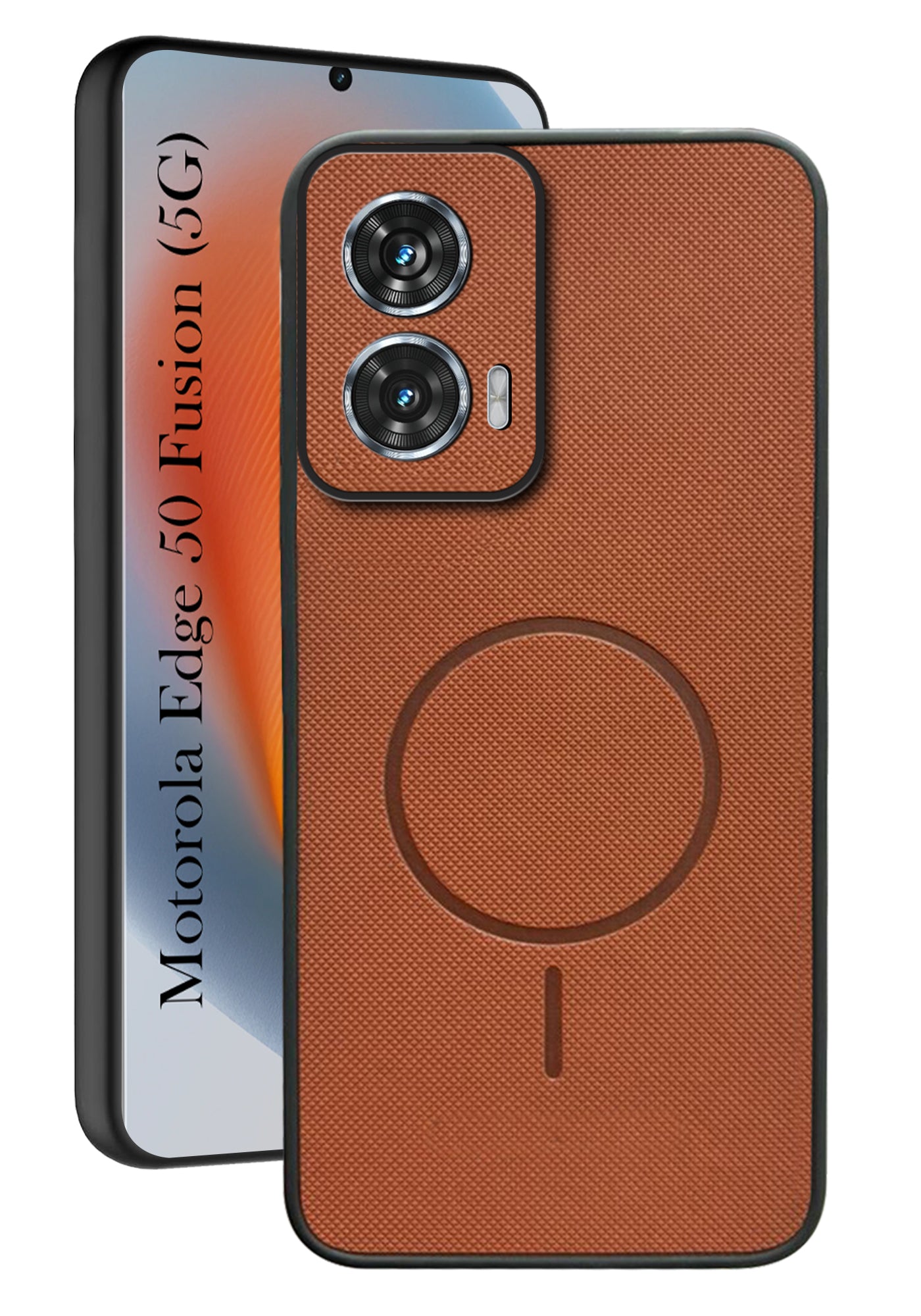 For Motorola Moto Edge 50 Fusion Back Cover Case PU Leather (Texture Grip Design | Professional Minimalist | Camera Protection | Soft and Flexible)