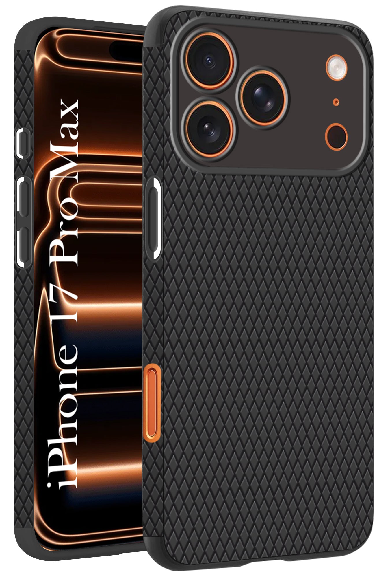 For Apple iPhone 17 Pro Max Back Cover Case (Camera Protection | Side Grip Texture | Soft and Flexible)