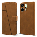 For Oppo Reno14 5G | Oppo Reno 14 5G  Flip Cover Case (Stitched Leather with Magnetic Closure)