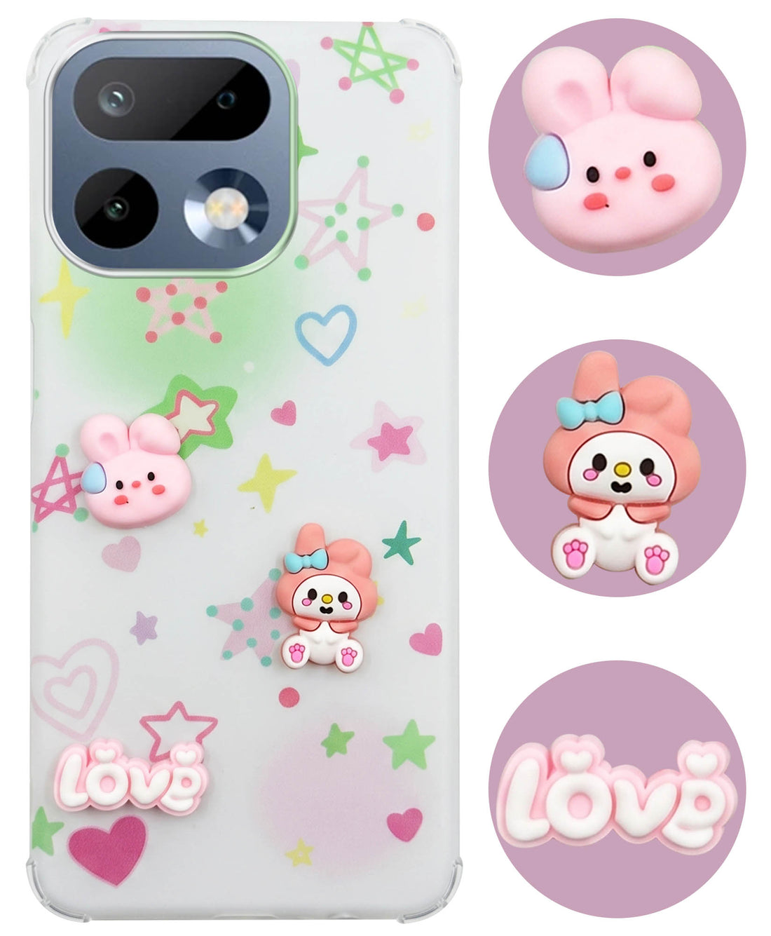 For Realme 16 Pro Back Cover Case (3D Cute Cartoons | Hard Back Side Soft | Matte Premium Finish | HD Printing)