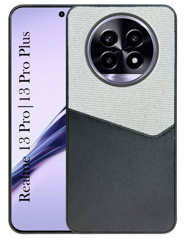 For Realme 13 Pro | 13 Pro Plus Back Cover Case (Dual PU Leather Stitch | Professional Minimalist | Soft and Flexible)