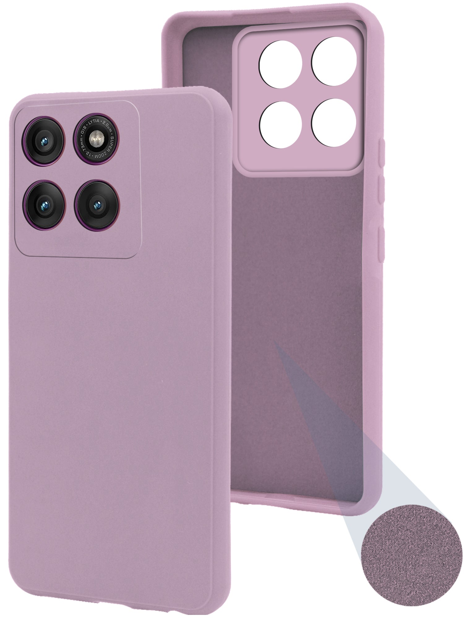 For Motorola Moto Edge 60 Pro Back Cover Case (Matte Finish Silicone with Inside Fiber Cloth)