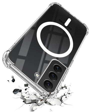 For Samsung Galaxy S22 Back Cover Shockproof Crystal-Clear (Magsafe Wireless Support | Drop & Camera Protection | Hard Polycarbonate)