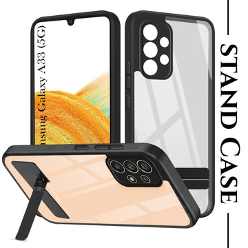 For Samsung Galaxy A33 5G Back Cover Case (Built-in Stand | Lifetime Anti Yellow | Kickstand Shockproof | Camera Protection | MagSafe Compatible)