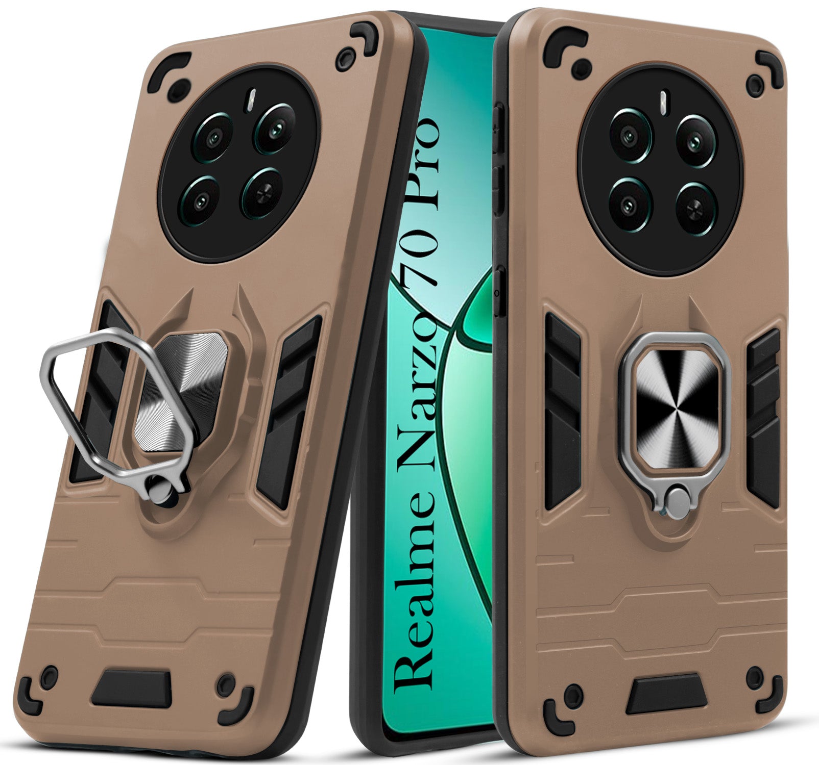 For Realme Narzo 70 Pro Back Cover Case (Shockproof Polycarbonate Dual Layer Hybrid Armor)