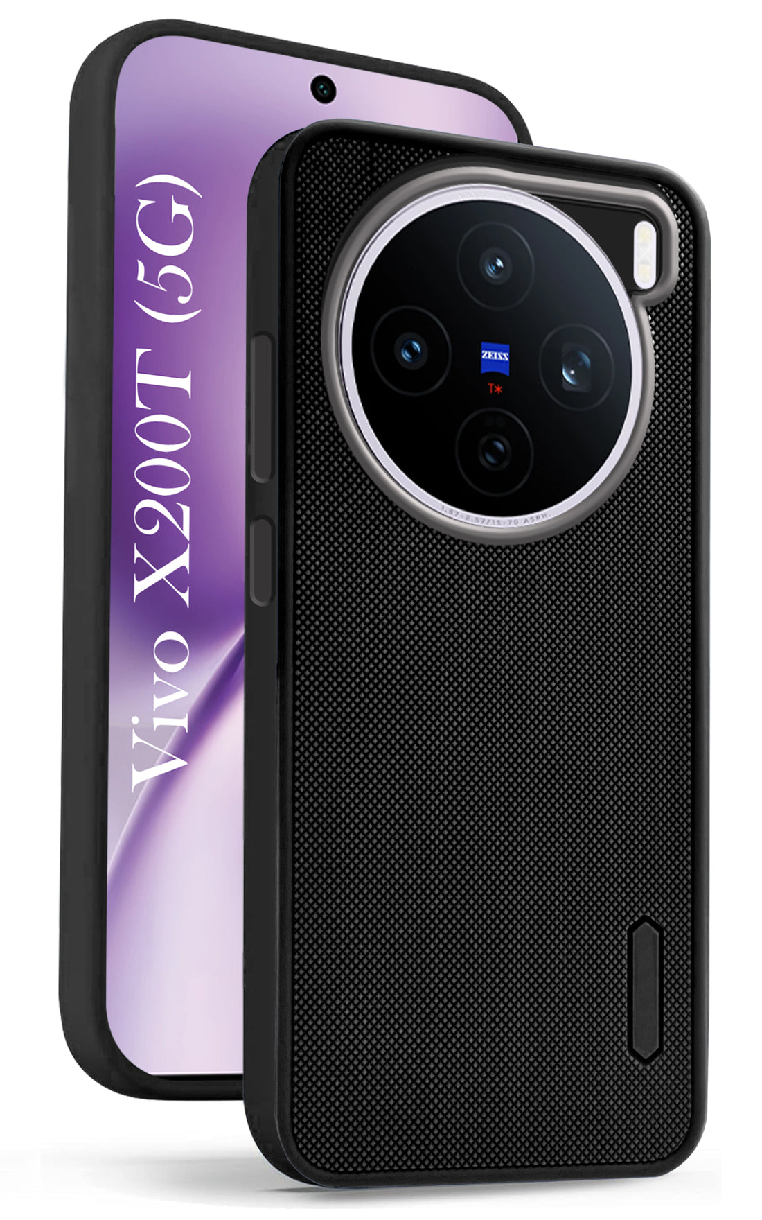 For Vivo X200T Back Cover Case Rubberised (Textured Grip Design | Micro-Fiber Cloth Inside | Slim and Light Weight | Soft Touch and Feel)