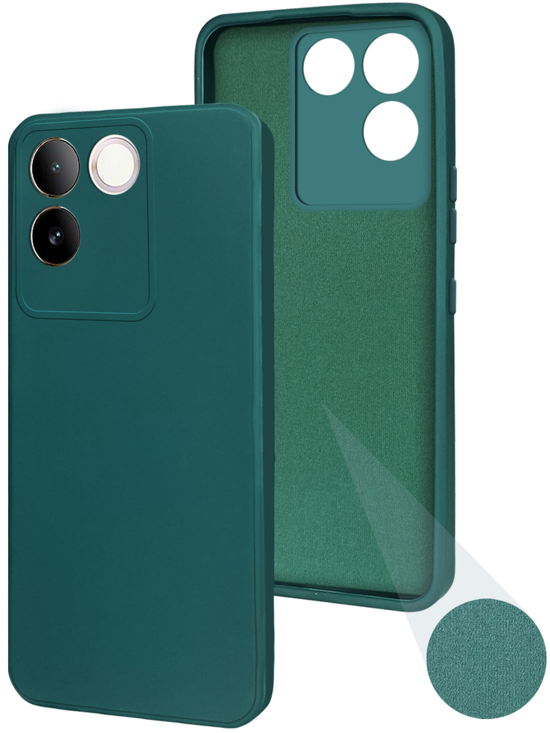 For Vivo iQOO Z7 Pro Back Cover Case ( Matte Finish Silicone with Inside Fiber cloth)