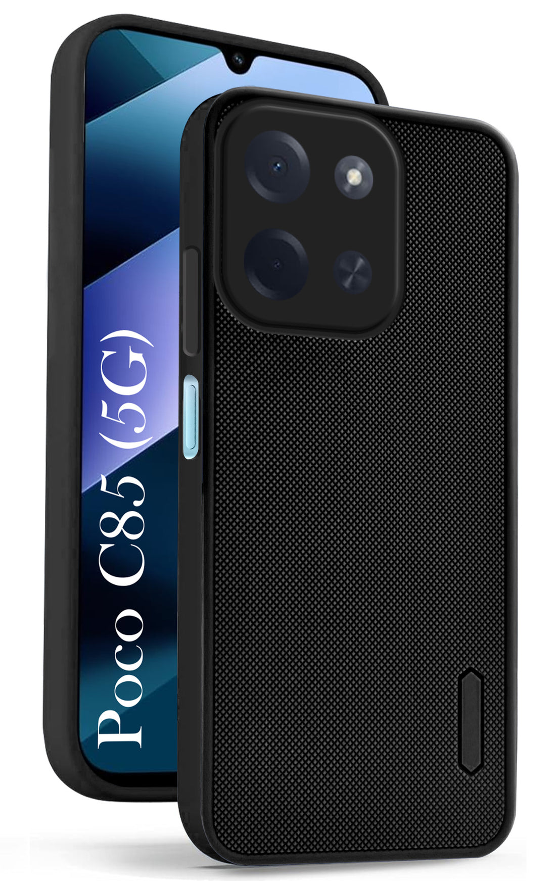 For Poco C85 5G Back Cover Case Rubberised (Textured Grip Design | Micro-Fiber Cloth Inside | Slim and Light Weight | Soft Touch and Feel)