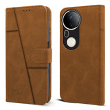 For Vivo T4 Ultra  Flip Cover Case (Stitched Leather with Magnetic Closure)