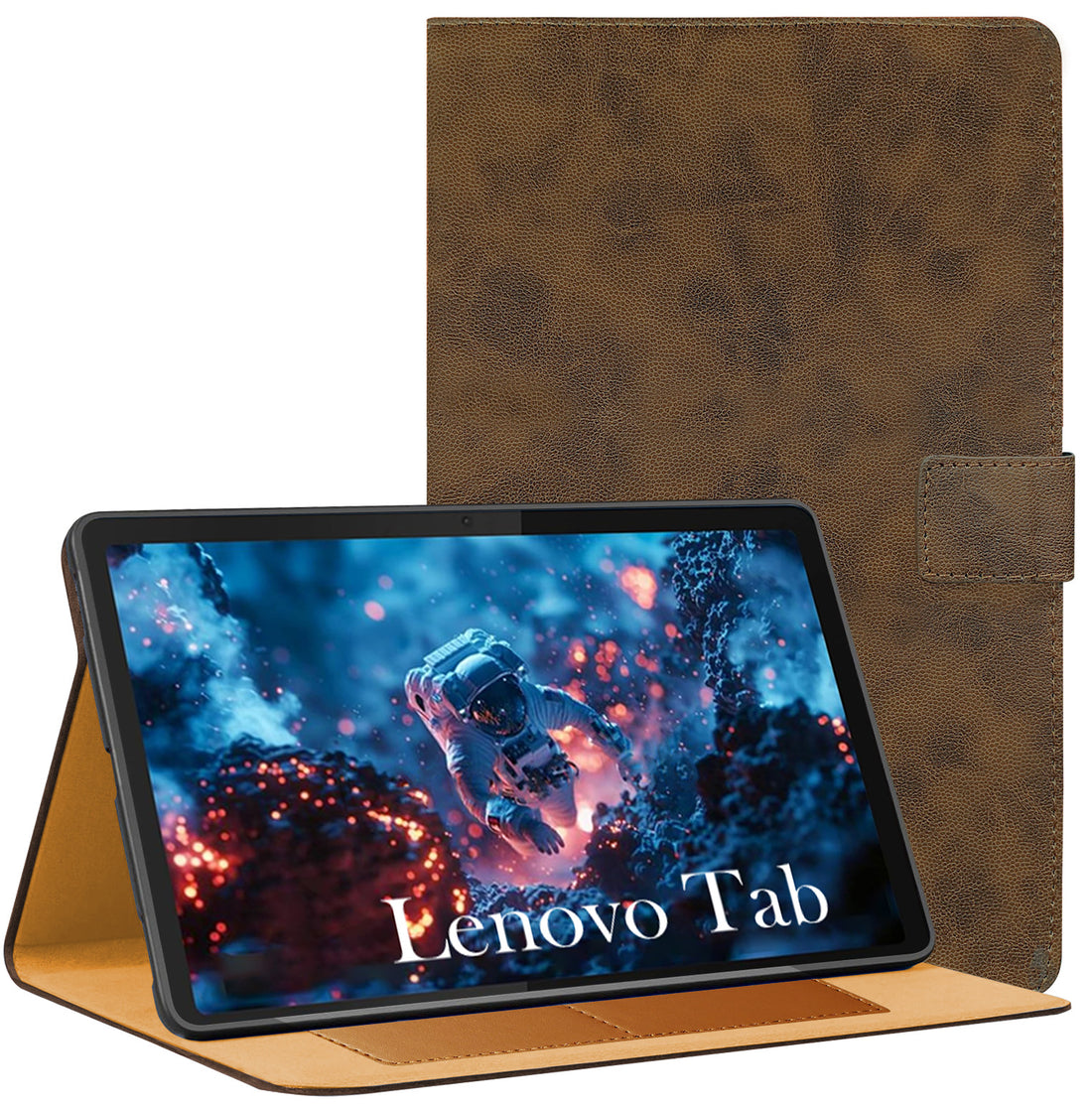 For Lenovo Tab 10.1 Inch (TB311XU) Flip Cover Folio Cover (PU Leather | Multi-Angle Smart Stand | Card Storage Slots | Silicone Back Pouch)