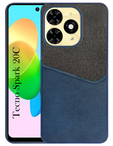 For Tecno Spark 20C Back Cover Case (Dual PU Leather Stitch | Professional Minimalist | Soft and Flexible)