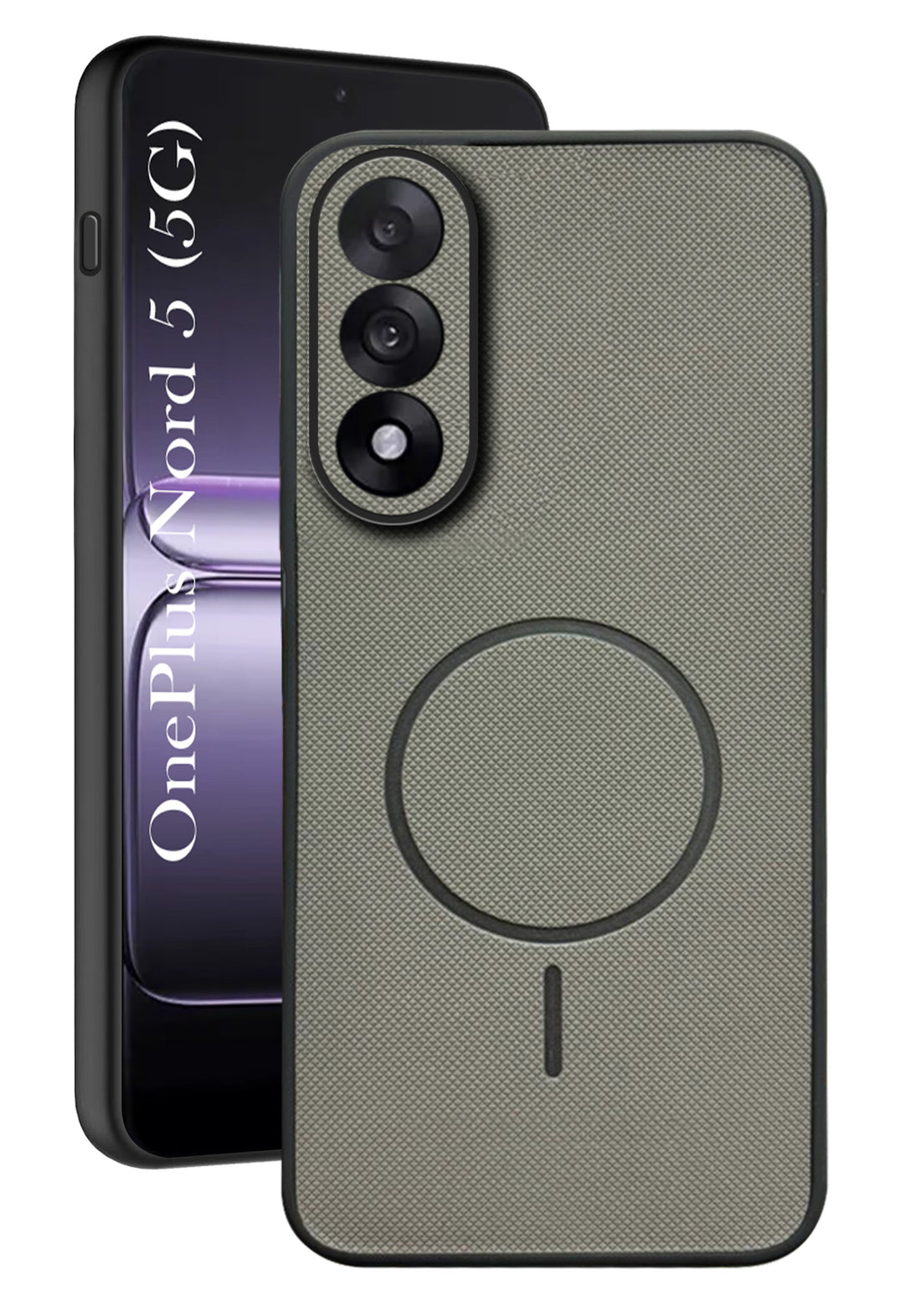 For Oneplus Nord 5 Back Cover Case PU Leather (Texture Grip Design | Professional Minimalist | Camera Protection | Soft and Flexible)