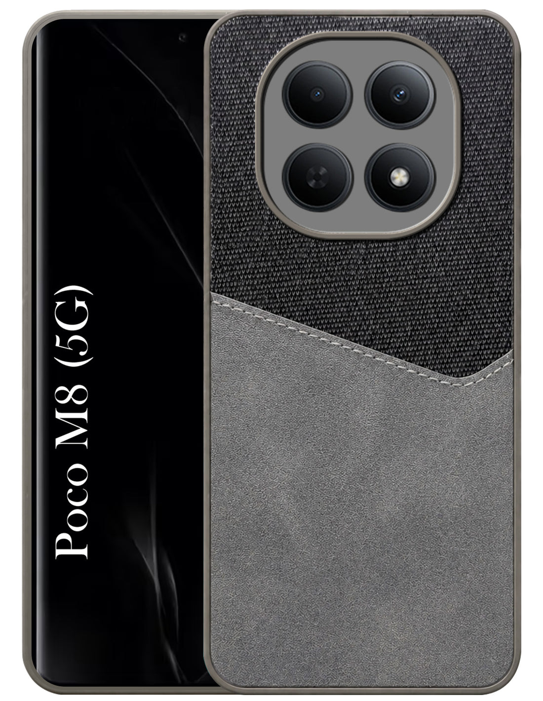 For Poco M8 5G Back Cover Case (Dual PU Leather Stitch | Professional Minimalist | Soft and Flexible)