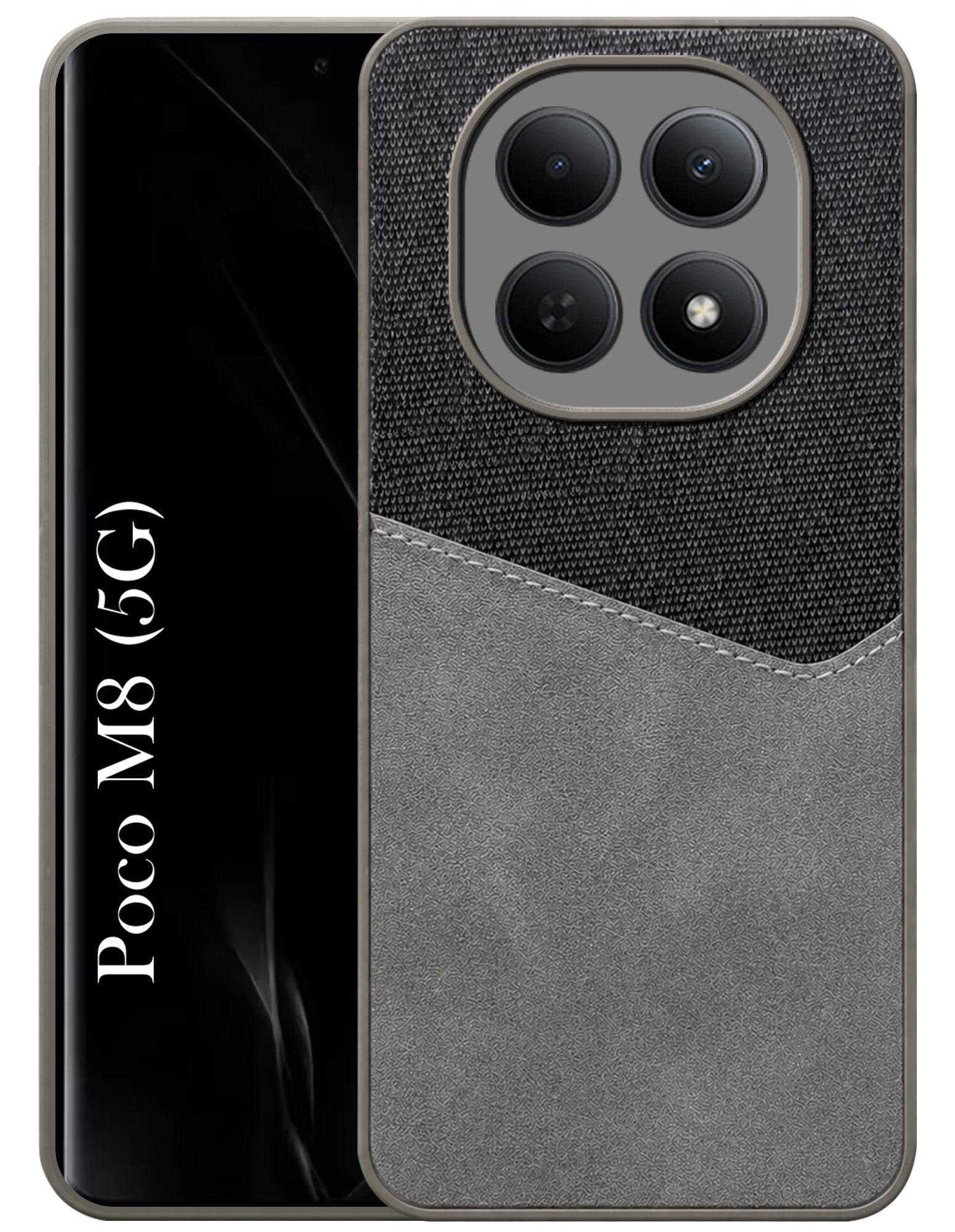 For Poco M8 5G Back Cover Case (Dual PU Leather Stitch | Professional Minimalist | Soft and Flexible)