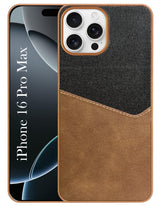 For Apple iPhone 16 Pro Max Back Cover Case (Dual PU Leather Stitch | Professional Minimalist | Soft and Flexible)