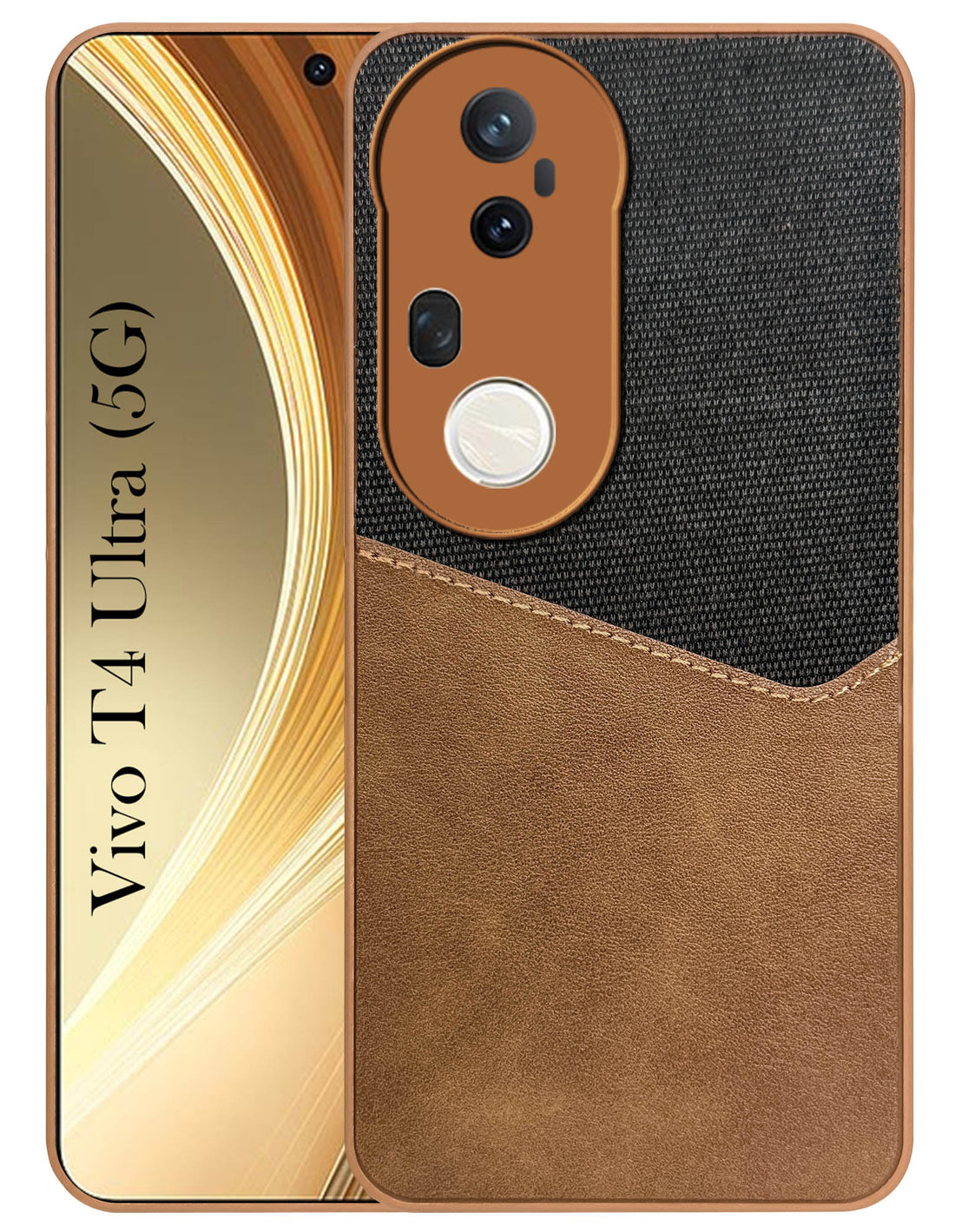 For Vivo T4 Ultra Back Cover Case (Dual PU Leather Stitch | Professional Minimalist | Soft and Flexible)