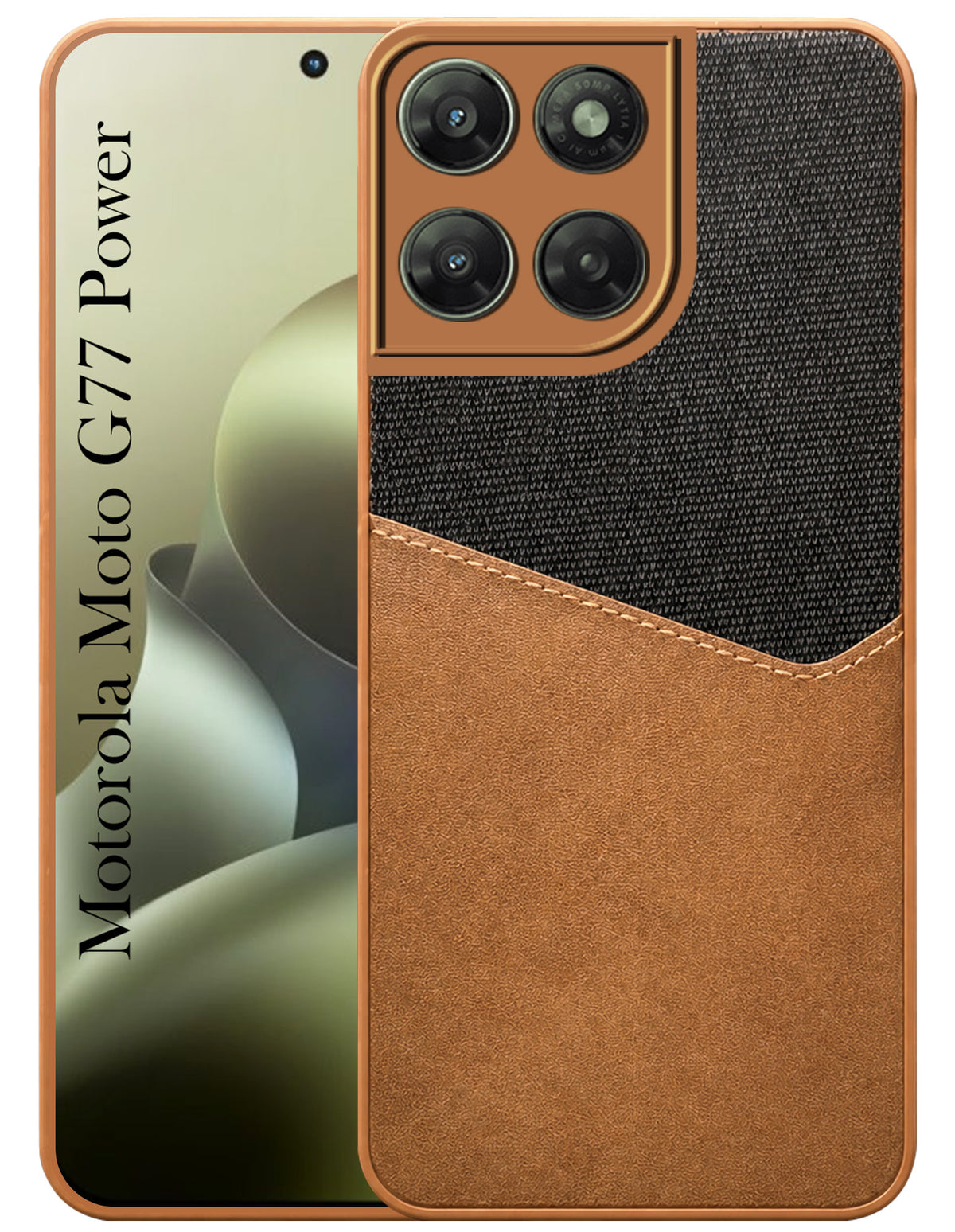 For Motorola Moto G77 Power Back Cover Case (Dual PU Leather Stitch | Professional Minimalist | Soft and Flexible)