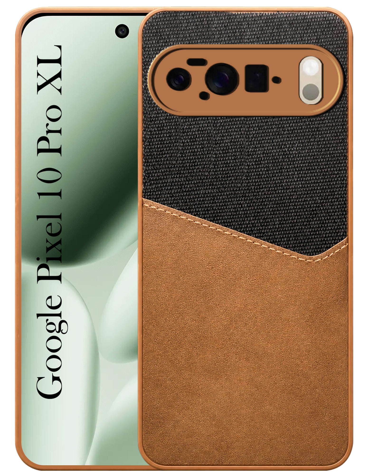 For Google Pixel 10 Pro XL Back Cover Case (Dual PU Leather Stitch | Professional Minimalist | Soft and Flexible)