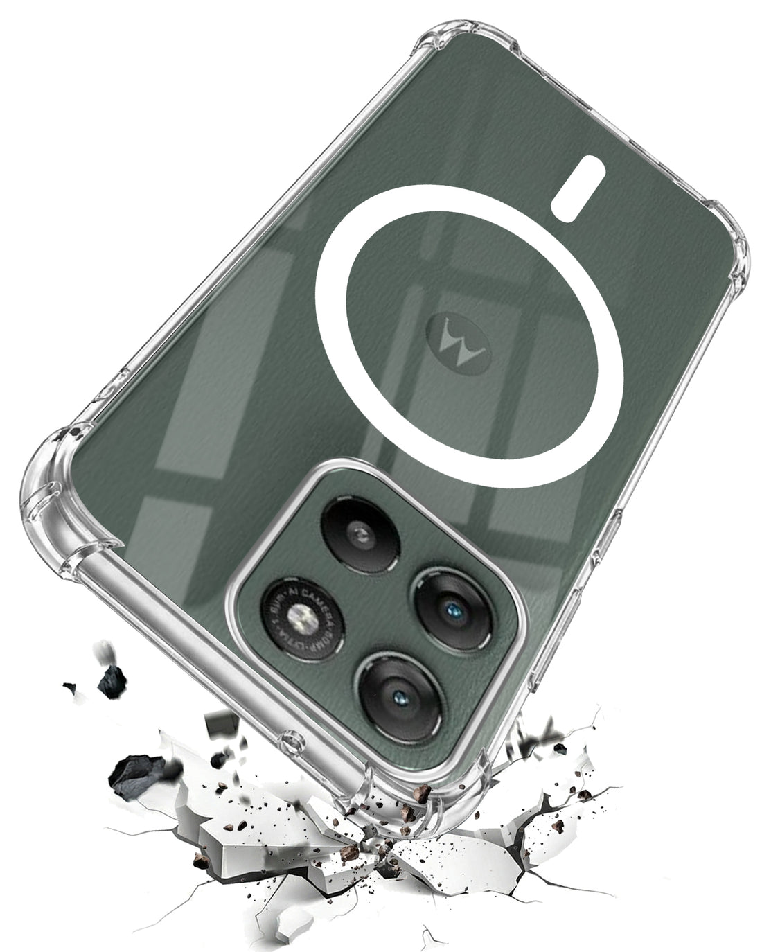 For Motorola Moto G67 Power | G57 Power Back Cover Shockproof Crystal-Clear (Magsafe Wireless Support | Drop & Camera Protection | Hard Polycarbonate)