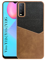 For Vivo Y12s | Y11s | Y12G Back Cover Case (Dual PU Leather Stitch | Professional Minimalist | Soft and Flexible)