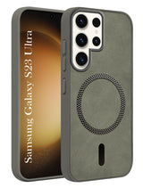 For Samsung Galaxy S23 Ultra 5G Back Cover Case (Sleek Leather Finish | MagSafe Compatible Wireless Charging | Camera Bump Protection)