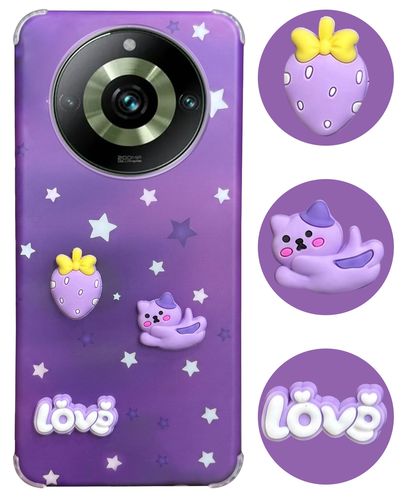 For Realme 11 Pro 5G | Realme 11 Pro Plus 5G Back Cover Case (3D Cute Cartoons | Hard Back Side Soft | Matte Premium Finish | HD Printing)