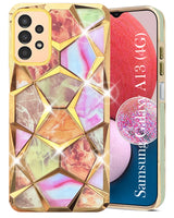 For Samsung Galaxy A13 4G Back Cover Case ( Dual Design Glitter Sparkle and Detachable Diamond Print Case | Soft and Flexible)