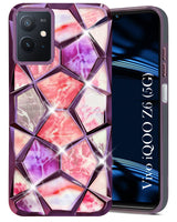 For Vivo iQOO Z6 5G Back Cover Case (Dual Design Glitter Sparkle and Detachable Diamond Print Case | Soft and Flexible)