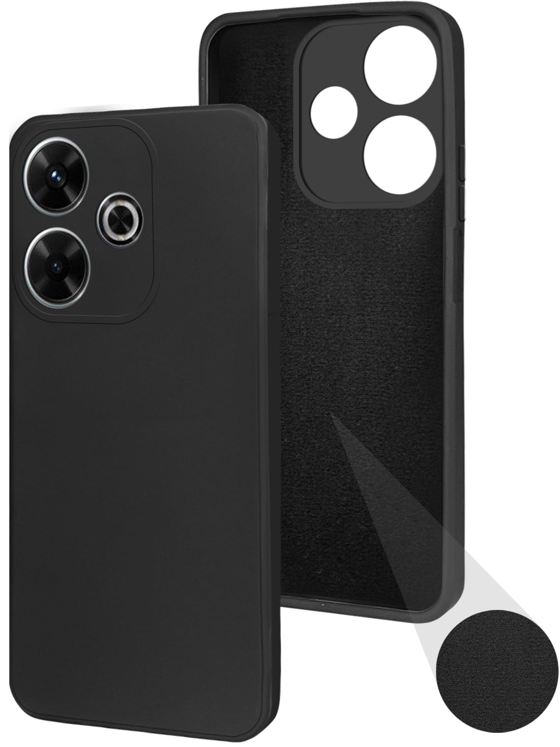 For Poco M6 Plus 5G Back Cover Case ( Matte Finish Silicone with Inside Fiber cloth)