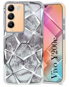 For Vivo Y200e Back Cover Case (Dual Design Glitter Sparkle and Detachable Diamond Print Case | Soft and Flexible)