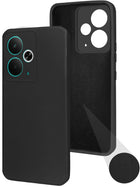 For Realme 14T Back Cover Case (Matte Finish Silicone with Inside Fiber cloth)