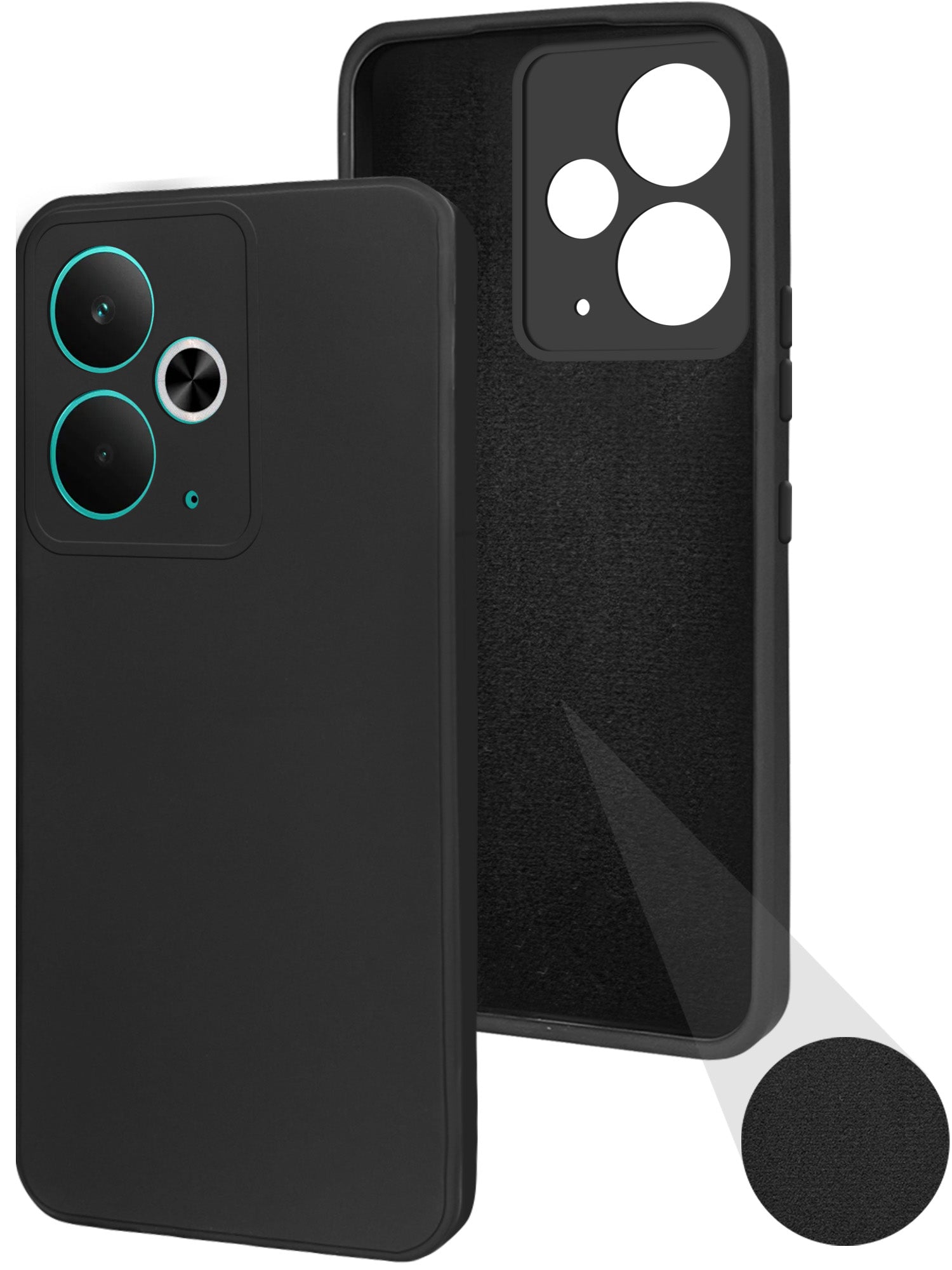 For Realme 14T Back Cover Case (Matte Finish Silicone with Inside Fiber cloth)