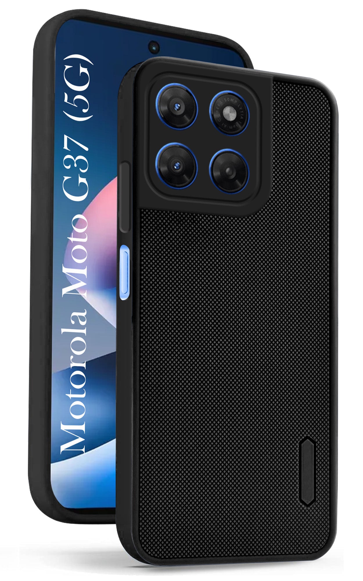 For Motorola Moto G37 Back Cover Case Rubberised (Textured Grip Design| Micro-Fiber Cloth Inside | Slim and Light Weight | Soft Touch and Feel)