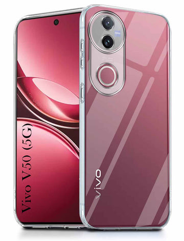 For Vivo V50 | Vivo V50e Back Cover ( Silicone Clear Shockproof Case with Camera Protection | Soft and Flexible | Transparent)