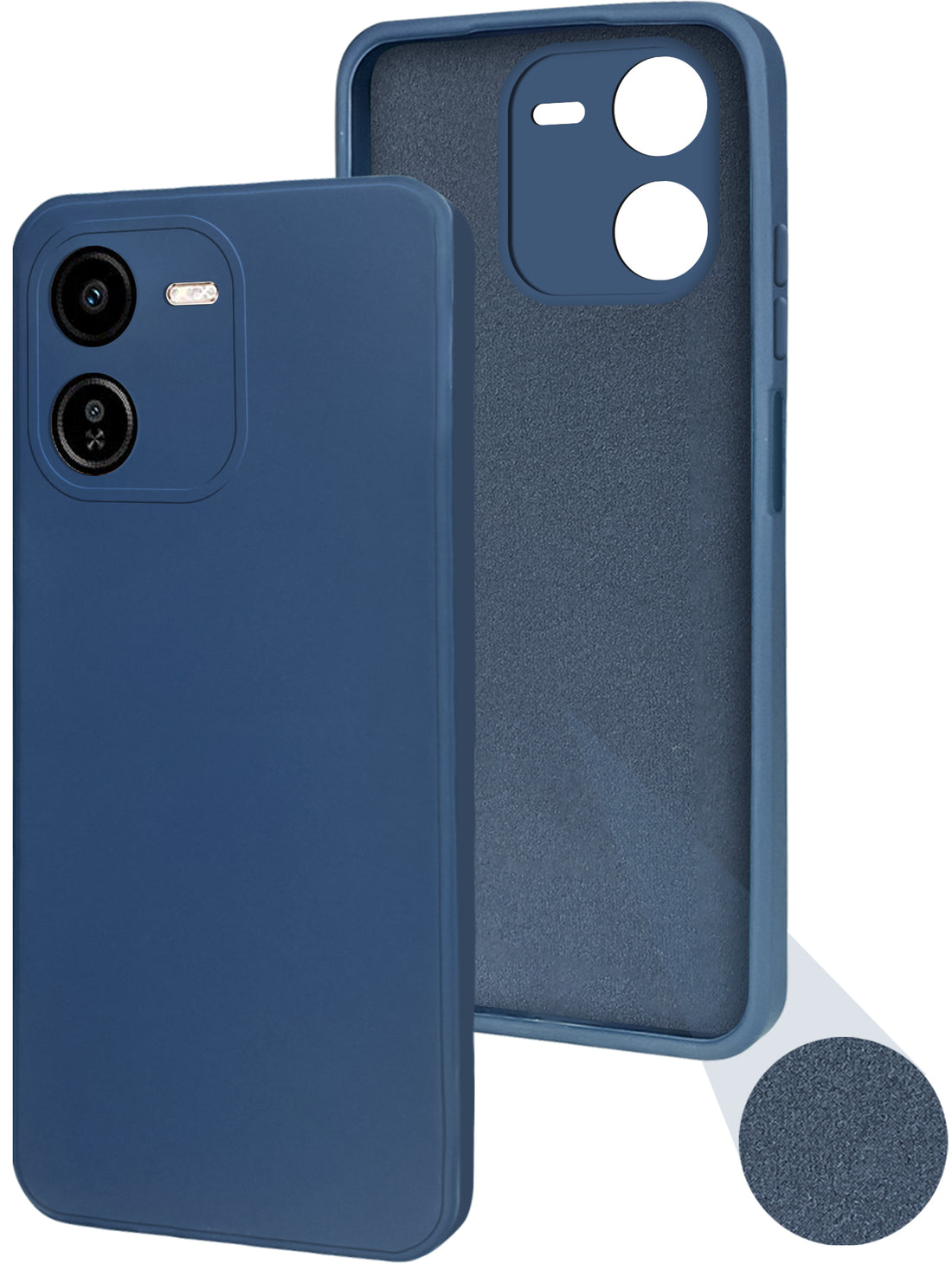 For Vivo Y37 Pro Back Cover Case ( Matte Finish Silicone with Inside Fiber cloth)