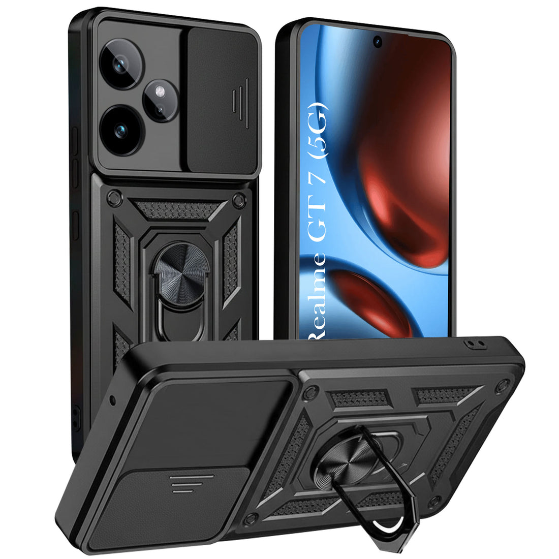 For Realme GT 7 Back Cover Case (Hybrid Dual Armor Polycarbonate)