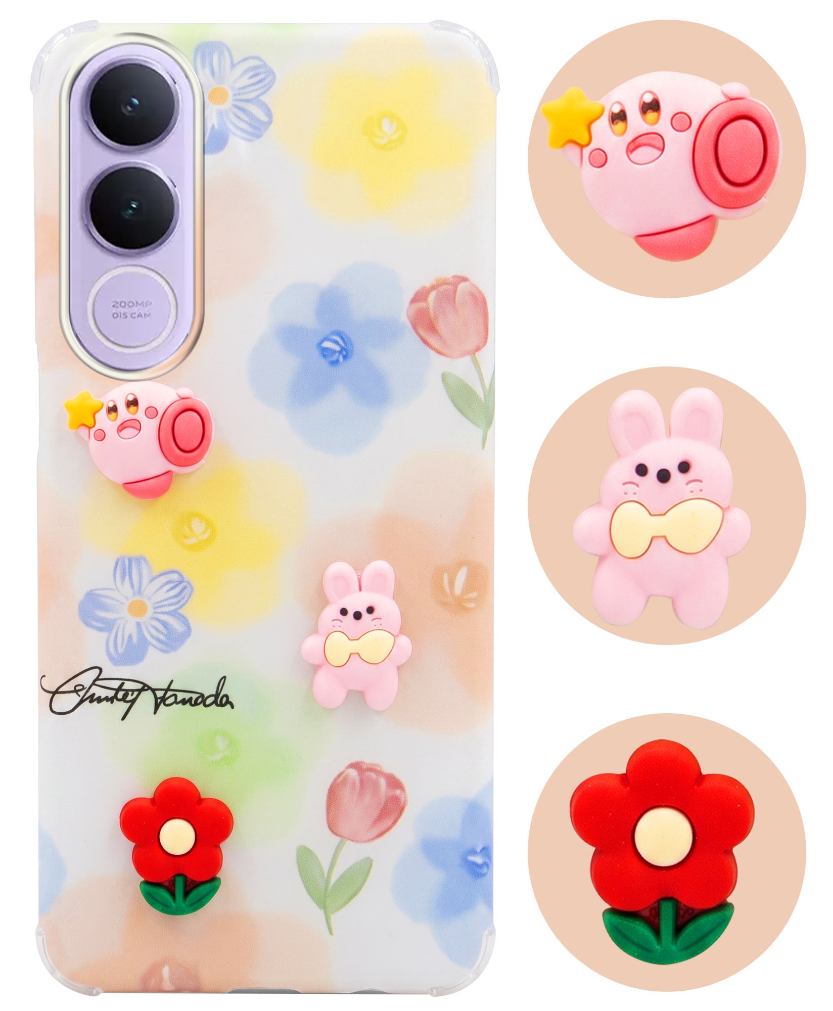 For Vivo V70 FE 5G Back Cover Case (3D Cute Cartoons | Hard Back Side Soft | Matte Premium Finish | HD Printing)